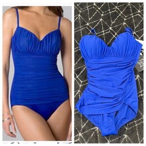 NWT! Miraclesuit Rialto Blue swimsuit. Size 12